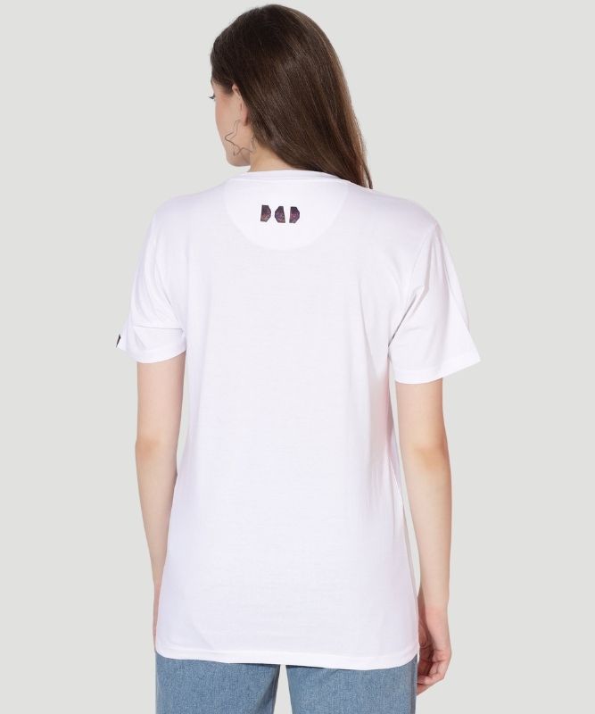 Women's White Graphic Print Half Sleeves Regular Fit T-Shirt