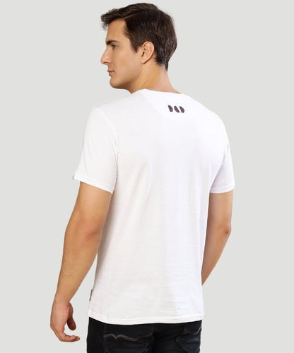 Men's White Solid Half Sleeves Regular Fit T-Shirt